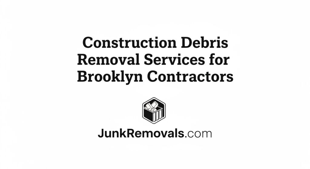 An illustrated guide for construction debris removal for Brooklyn contractors, showing a clean and organized construction site.